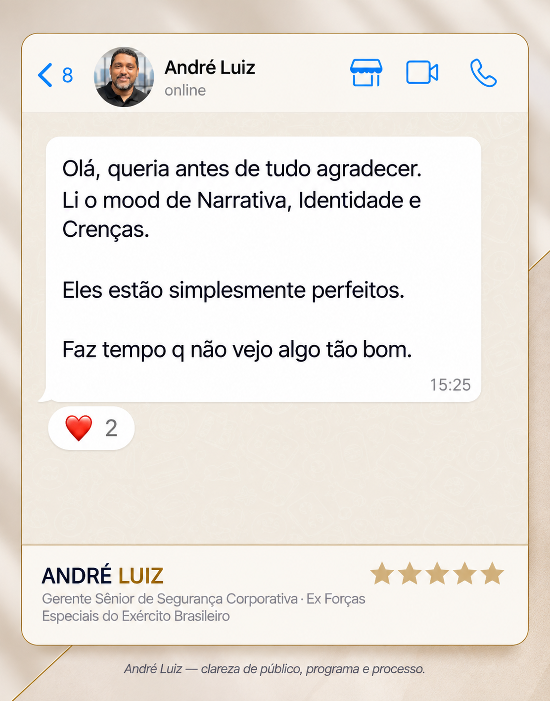 Depoimento original de André Luiz