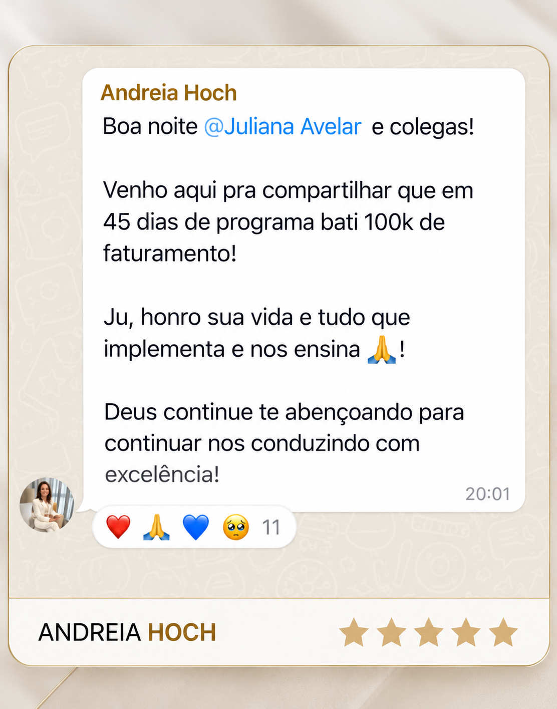 Depoimento original de Andreia Hoch