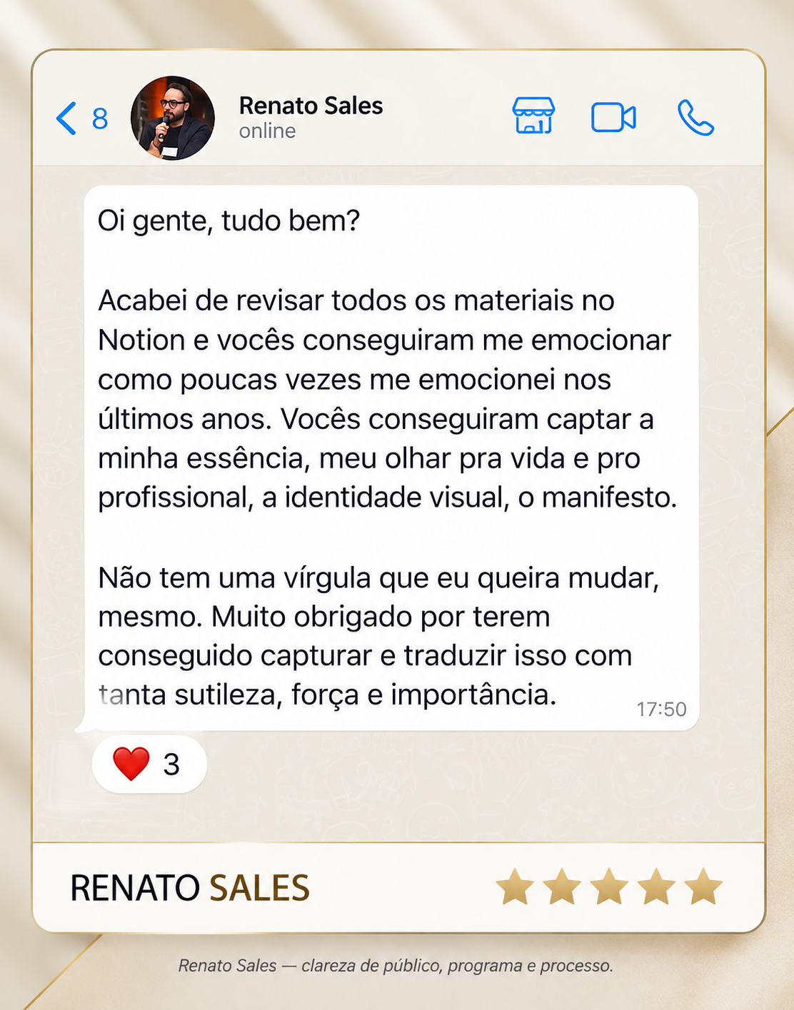 Depoimento original de Renato Sales